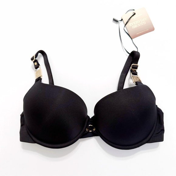 Honey Birdette Other - HONEY BIRDETTE BLACK SATIN EVERYDAY SMOOTH PUSH-UP BALCONETTE BRA